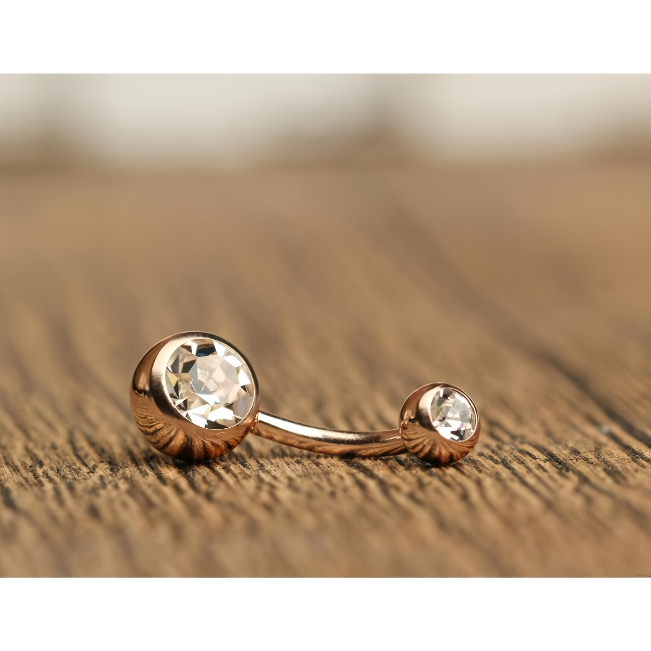 TEMU Joyería para piercing F136 G23 Titanio CZ PVD Joyería Corporal Dorada Anillo de