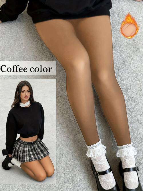 woman thermal tights translucent fleece leggings pantyhose winter warm thick velvet stockings female streetwear pants