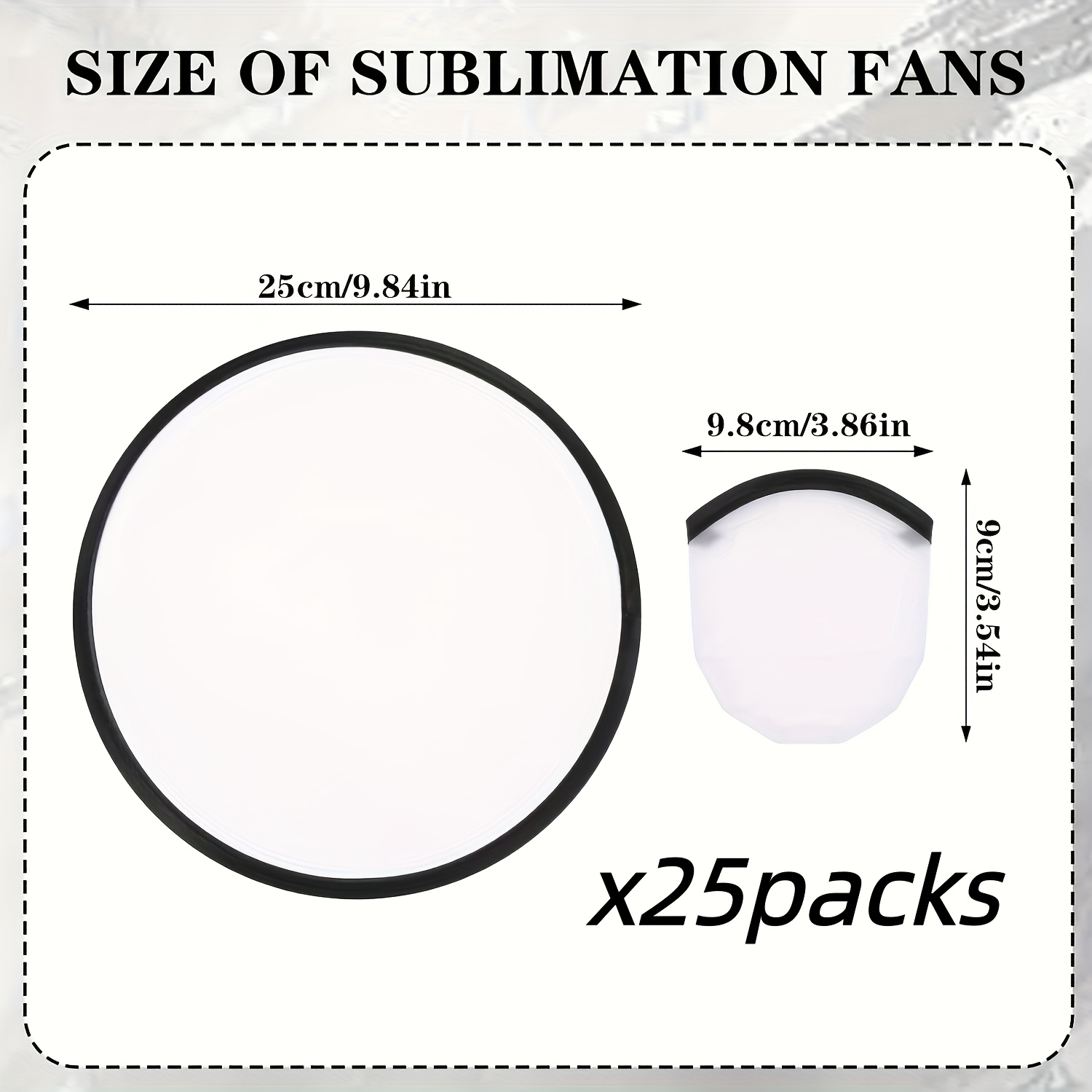TEMU 25pcs Transfer Folding Fan Set With Storage Bag, 9.8 Inches (25cm) Round Edge Foldable Hand Fan, Wedding Guest Gift, Birthday Party, Graduation