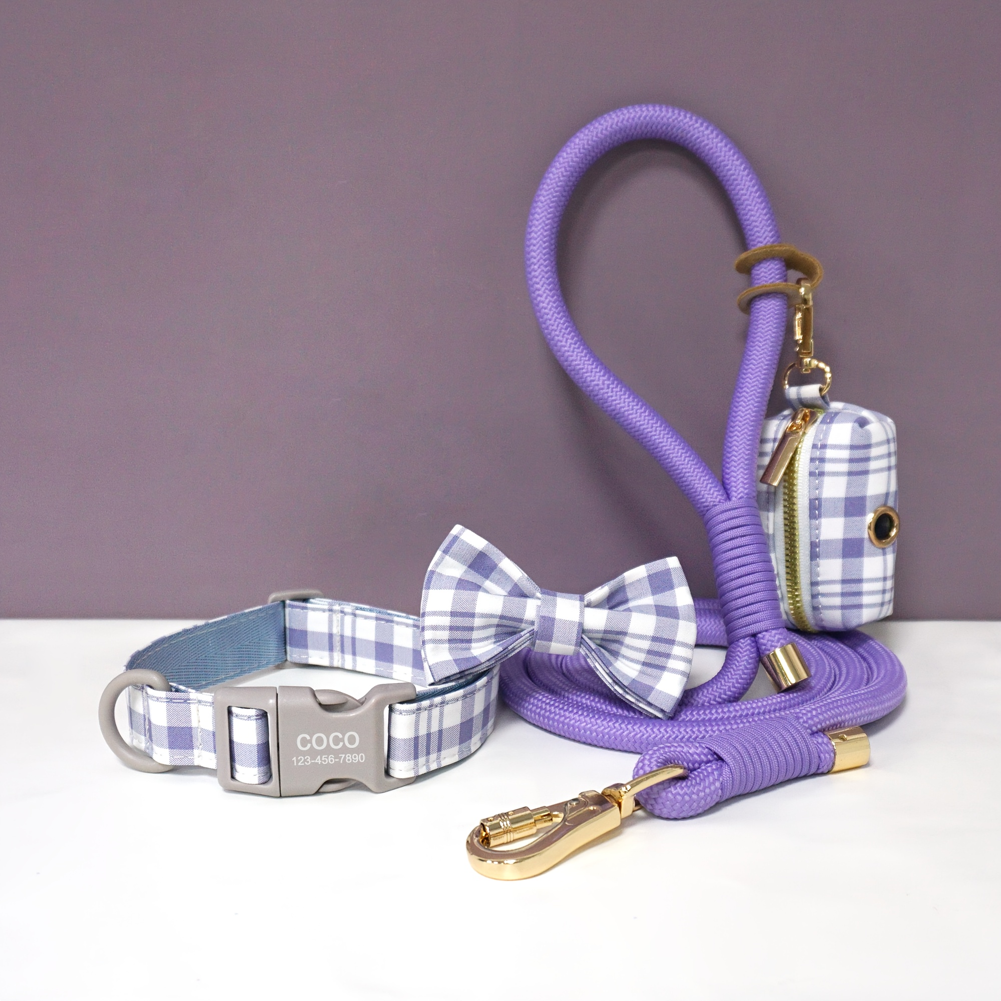 4pcs Cute Colorful Adjustable Pet Dog Collars with Bow Tie