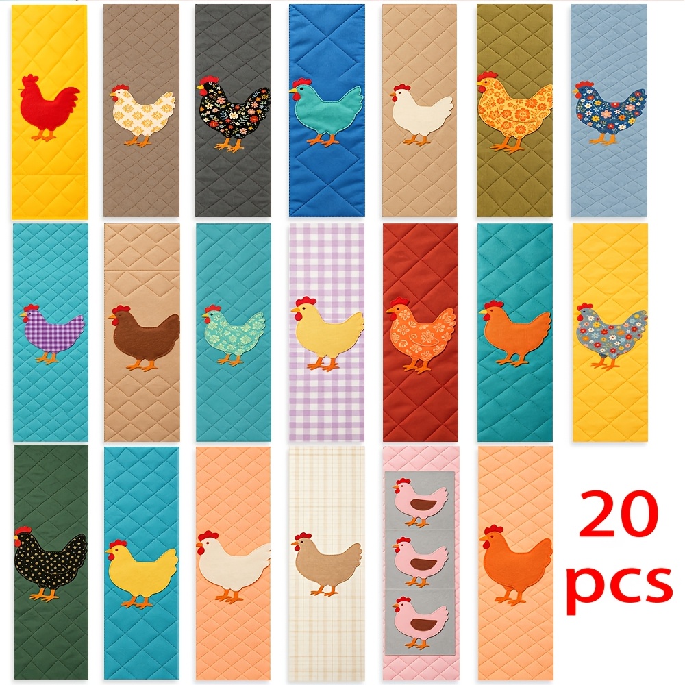 TEMU 20pcs Vintage Chicken Bookmarks Suitable For School, Office, Library - Cute Chicks Page Markers With Color-coded Page Numbers For Books,