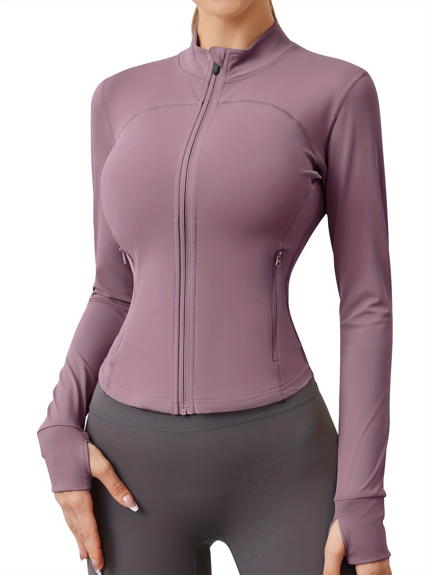 AARYA Women’s Workout Jacket – Zip Up Athletic Jacket With Thumb Holes, Lightweight, Breathable Mesh For Gym, Running, Yoga