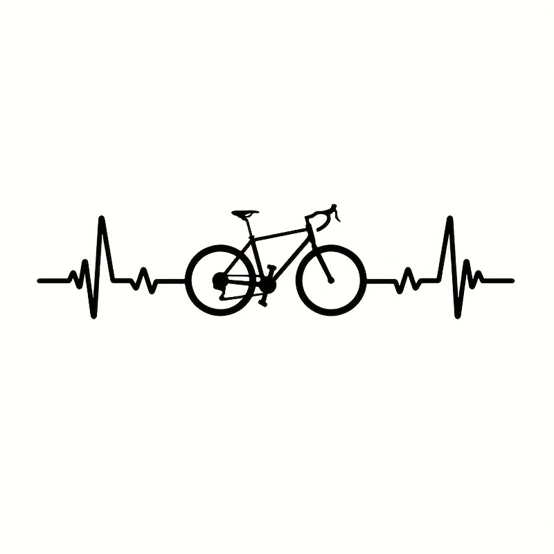 Bicycle Heartbeat Car Sticker For Laptop Truck Wall