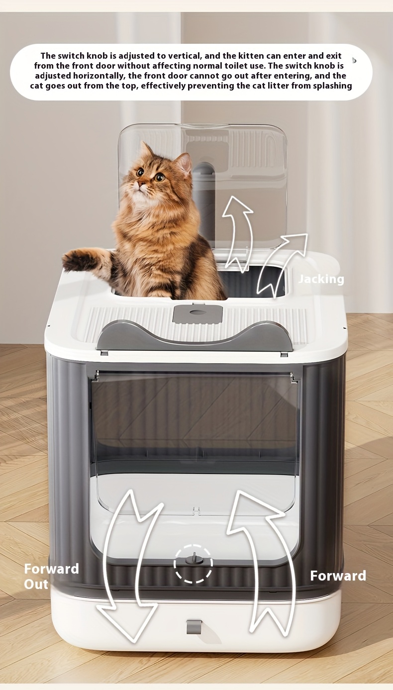 BRAIDOL XL/XXL Caja de Arena para Gatos Cerrada con Sistema de Control de Olores, Cajón de Fácil Limpieza y Cubierta Antisalpicaduras - Caja de Arena Resistente Adecuada para Hogares con Múltiples Gatos, Gatos Grandes y Mascotas con Sobrepeso - Recinto Duradero con Ventilación y Pala Gratis
