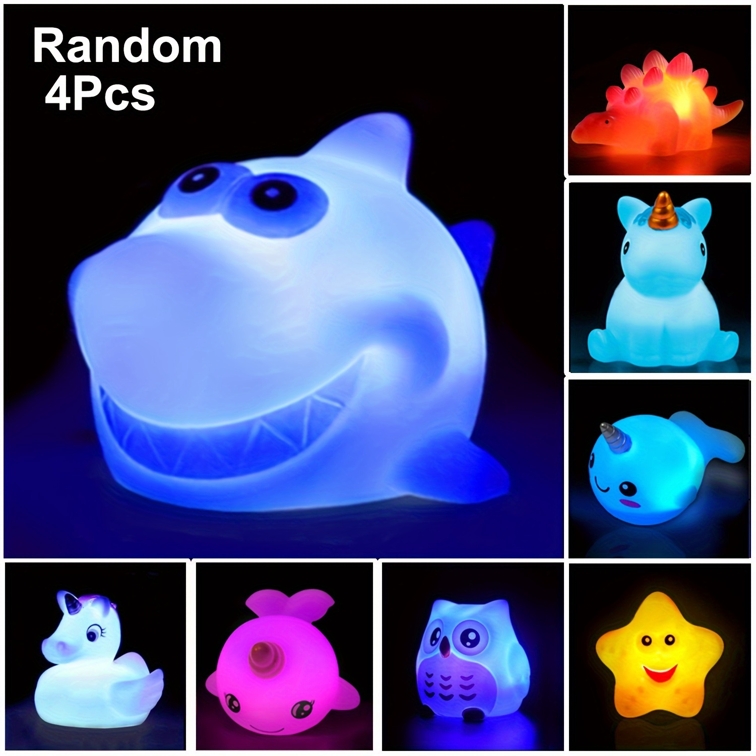 Baby Bath Toys-8Pcs Magnetic Fishing Game Mold Free Light Up Bath Toys for  Toddlers 1 2 3 4 5 6 7 8 Years Old No Mold Wind Up Whales Bathtub Toys Set