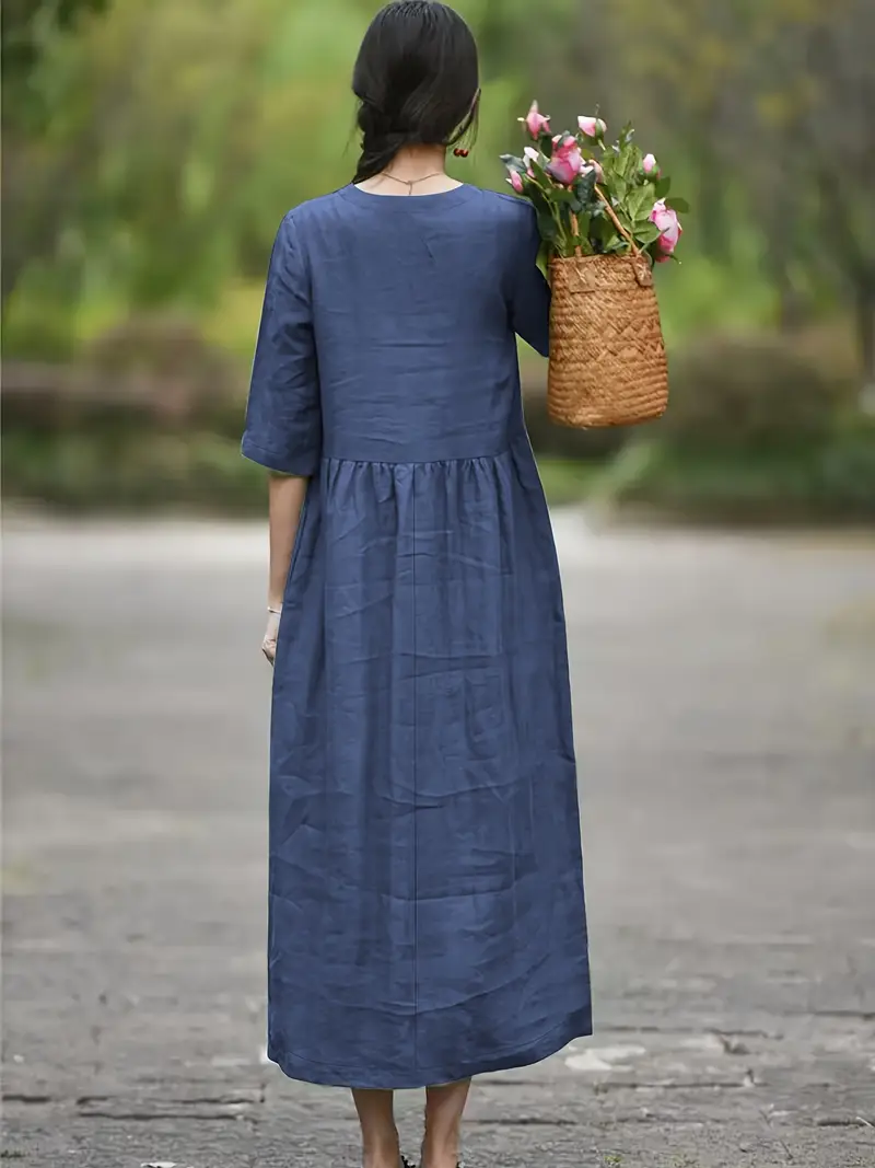 linen maxi dress casual Linen dress for women, ,Casual dress,Linen Maxi dress with pockets, Summer dress, Organic Linen dress, Simple Linen dress, White dress C536