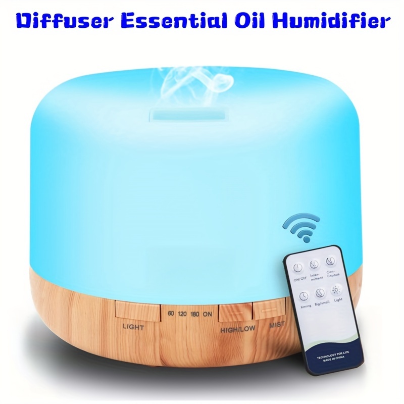 

500ml Essential Oil Diffuser, Aromatherapy Diffuser With Remote Control, Waterless Automatic Shut Off Essential Oil Diffusers With Timing Mode Adjustable Oil Diffuser For Large Home