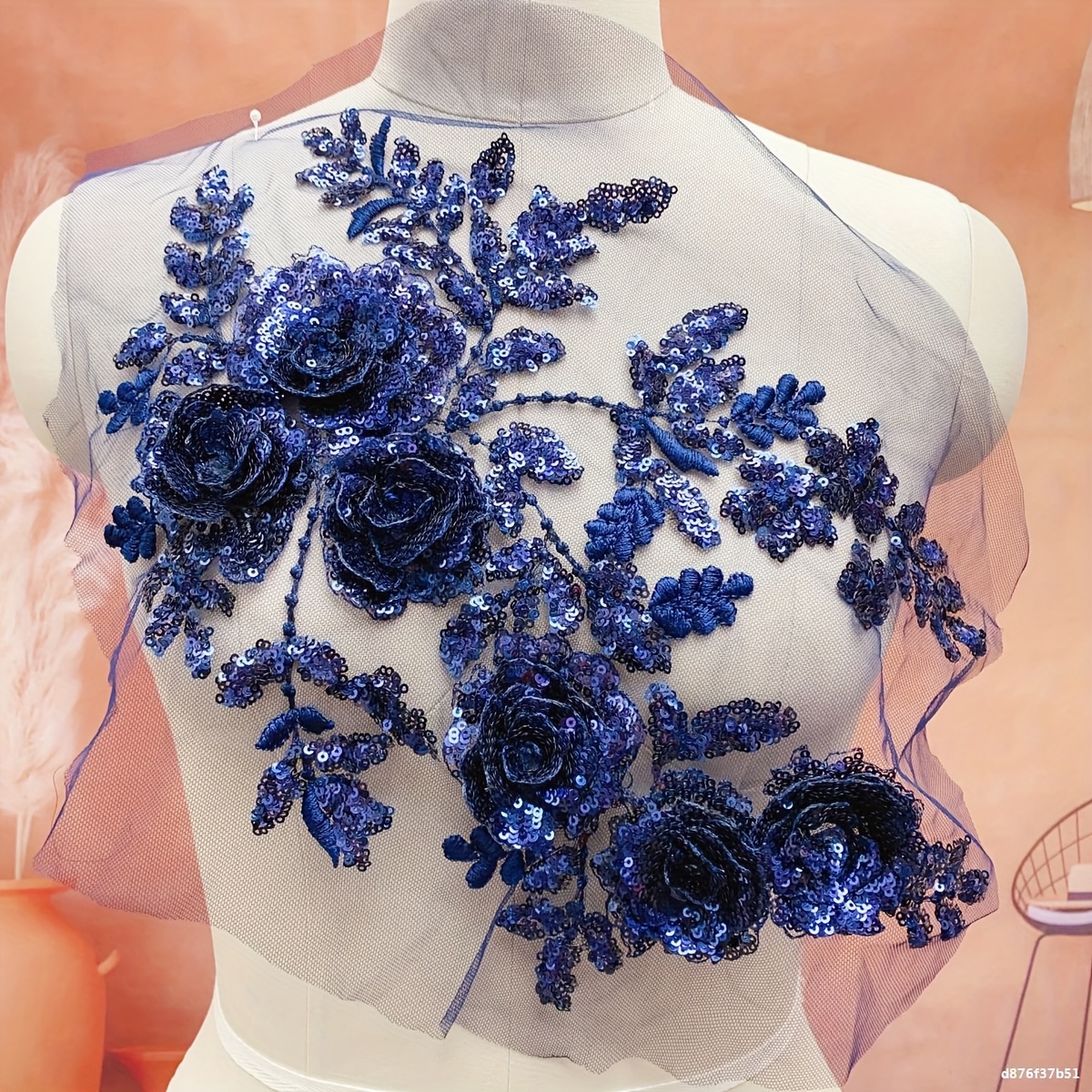knee length dresses for ladies Navy Lace Dress with 3/4 Sleeves