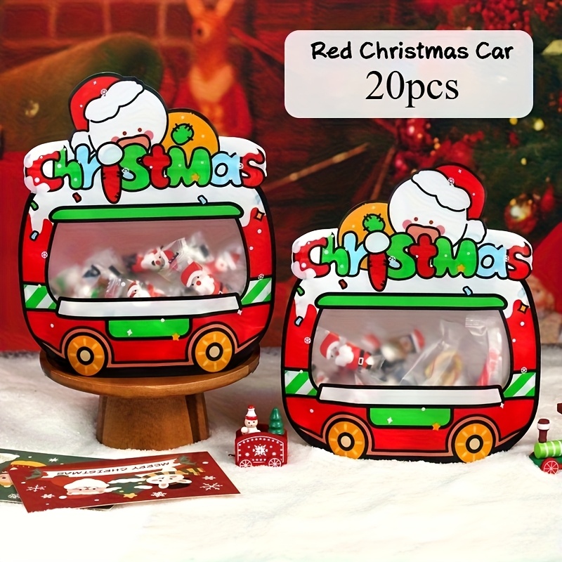 TEMU Gift For Her/him 20pcs Festive Christmas Gift Bags, Red & Green Plastic Gift Bags With "merry Christmas" Design, Perfect For Carrying Presents