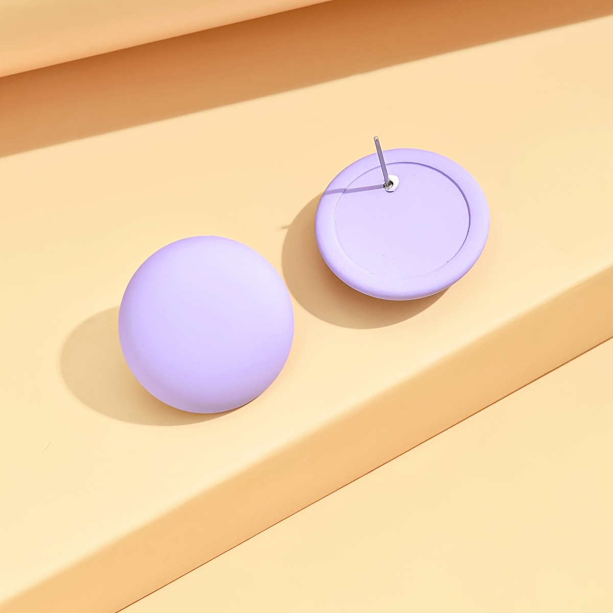 Women's Green Acrylic Circle Stud Earrings, Everyday Accessory