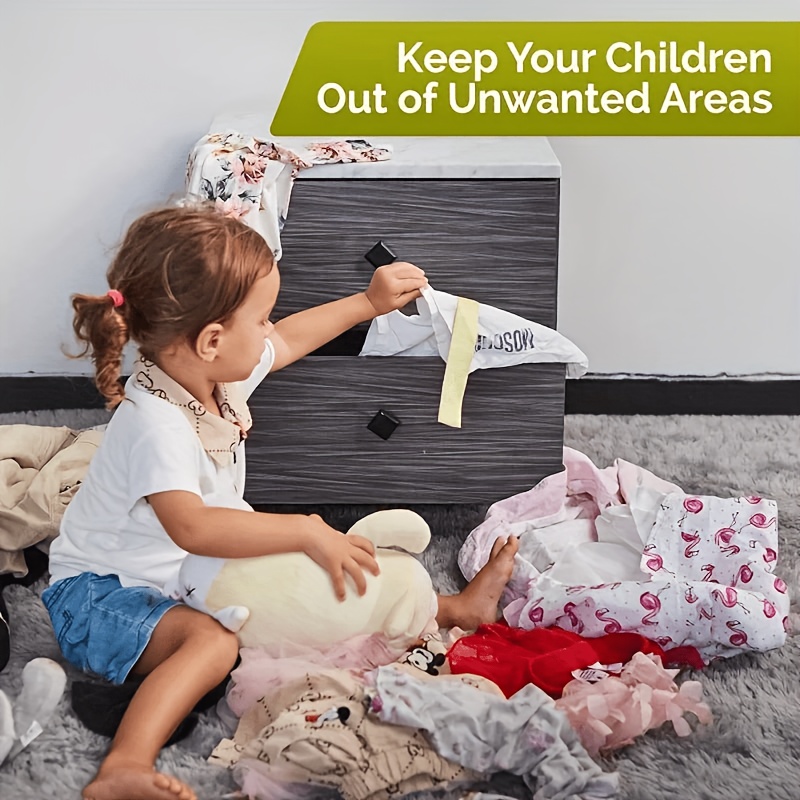 Child Safety Lock Made of Plastic for Cabinets, Adjustable Multi-Purpose Drawer Lock, Designed to Protect Doors And Prevent Children from Getting Stuck