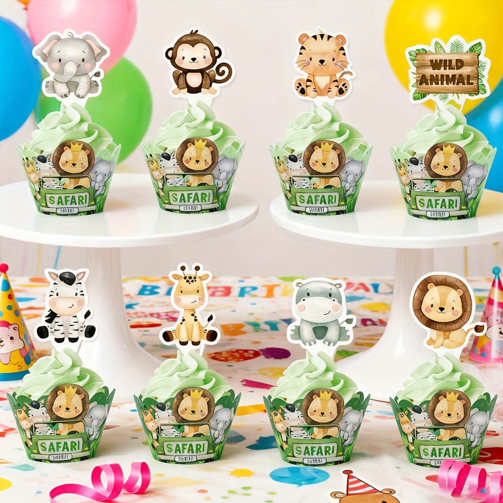 5 Dschungel-Safari-Tier-Kuchenaufsätze – Harz-Figuren 4,5–7,1 Cm Für Cupcakes & Kuchen