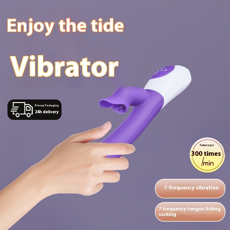AV Rechargeable Tide Vibrator with Licking Tongue Design, Soft Material, 360mAh Lithium Battery, USB Powered, 3-in-1 Female Masturbator for Men and Couples
