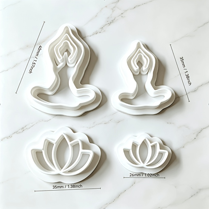 TEMU Juego de 4 troqueles de corte de arcilla blanda con de , moldes para dar forma a de aros de pendientes y colgantes de arcilla DIY