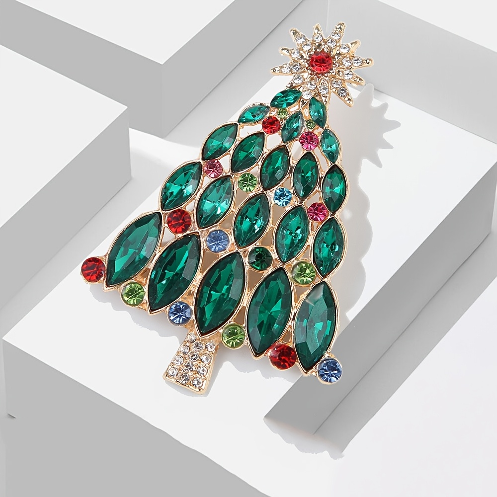 Exquisite Alloy Christmas Tree Brooch, Fashion Accessory
