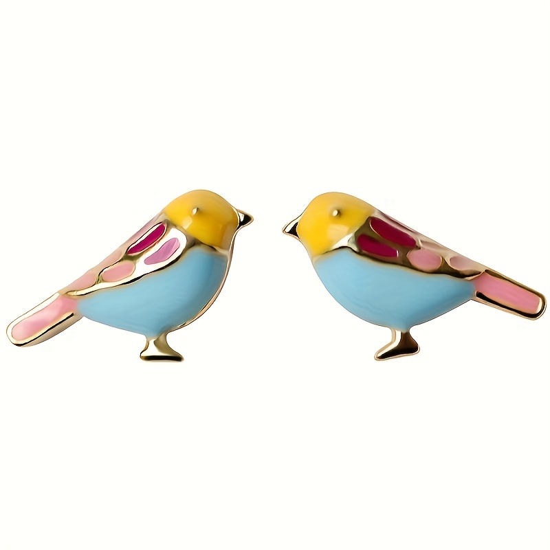 TEMU 1 Paar Vogel Emaille Stud Oorbellen Dames Dagelijks Casual Mode Accessoire Oorbellen