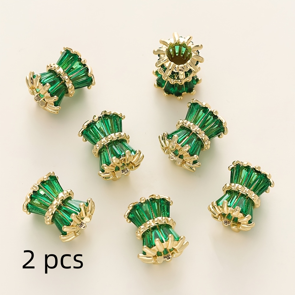 TEMU 2 pièces Perles Espaceurs en Laiton Plaqué Or 18K pour DIY Bracelet Collier Fournitures de Fabrication de Bijoux Assortiment de Perles