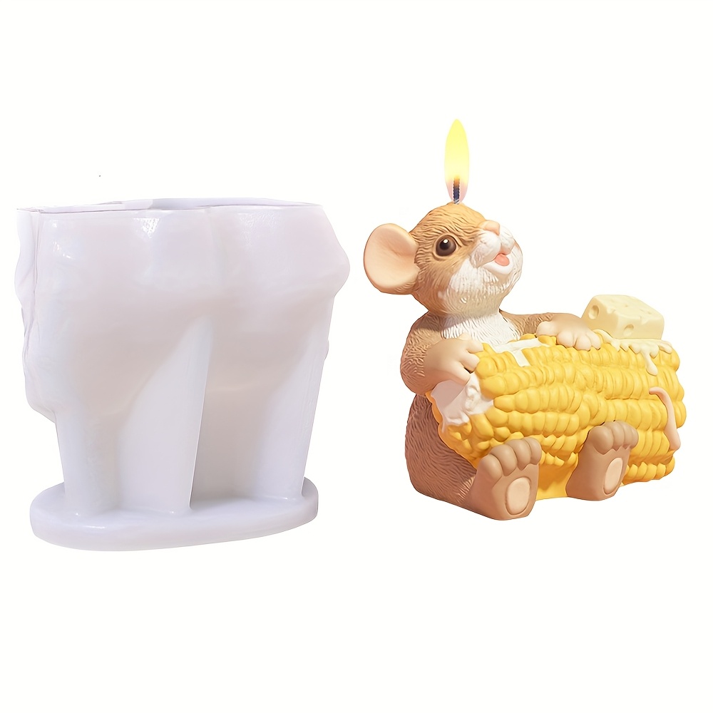 Image of -shaped Silicone Molds For 3d Cartoon Animal Designs, Suitable For Making Corn-scented Candles, Clay, And Cement Home Decor, As Well As For Home Decoration Crafts