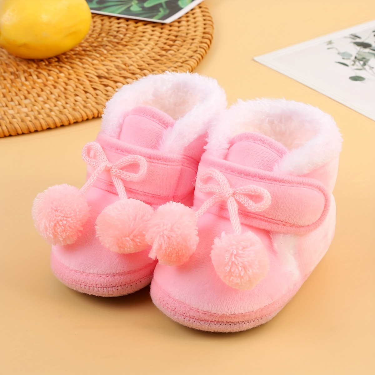 Image of 1 Pair Of , With Velvet Thickening For , Suitable For Indoor And Outdoor Non-slip Learning To Walk, Soft Flat Shoes For Infants