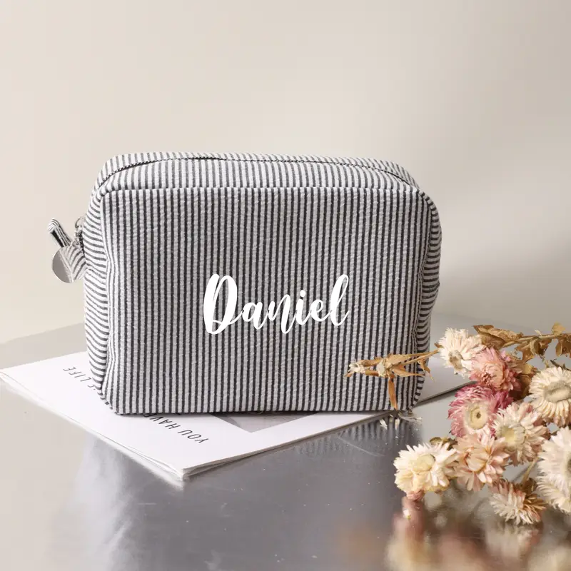 Borsa Cosmetici Personalizzabile - Con Cerniera, Aggiungi Testo O Foto, Organizer Capiente, Regalo Ideale - Foto 2