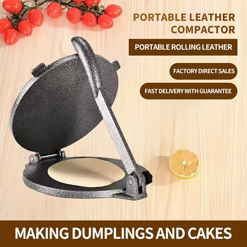 Manual Aluminum Tortilla Press - Heavy-Duty Round Cake Maker with Ergonomic Handle, Non-Stick Surface for Evenly Pressed Dumplings, Tacos, Empanadas