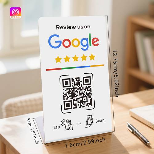 1pc 3pcs 5pcs nfc display stand nfc tap and board manage review links durable pvc material suitable for google reviews and display stand with functionality
