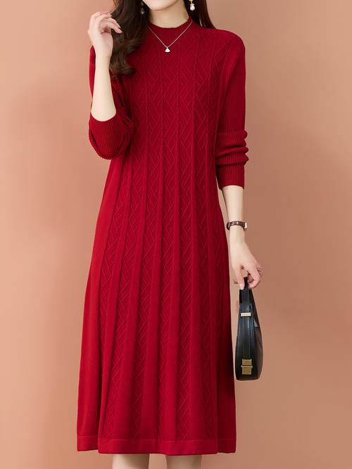 autumn and winter new long sleeved turtleneck sweater dress coat base dress loose and and suitable for outdoor and indoor wear womens birthday gift christmas gift
