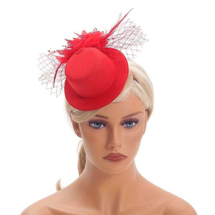 Striped Netting Fascinator Headpiece with Headband for Weddings and Horse Racing Horse Race Fascinator - Etsy main image 3