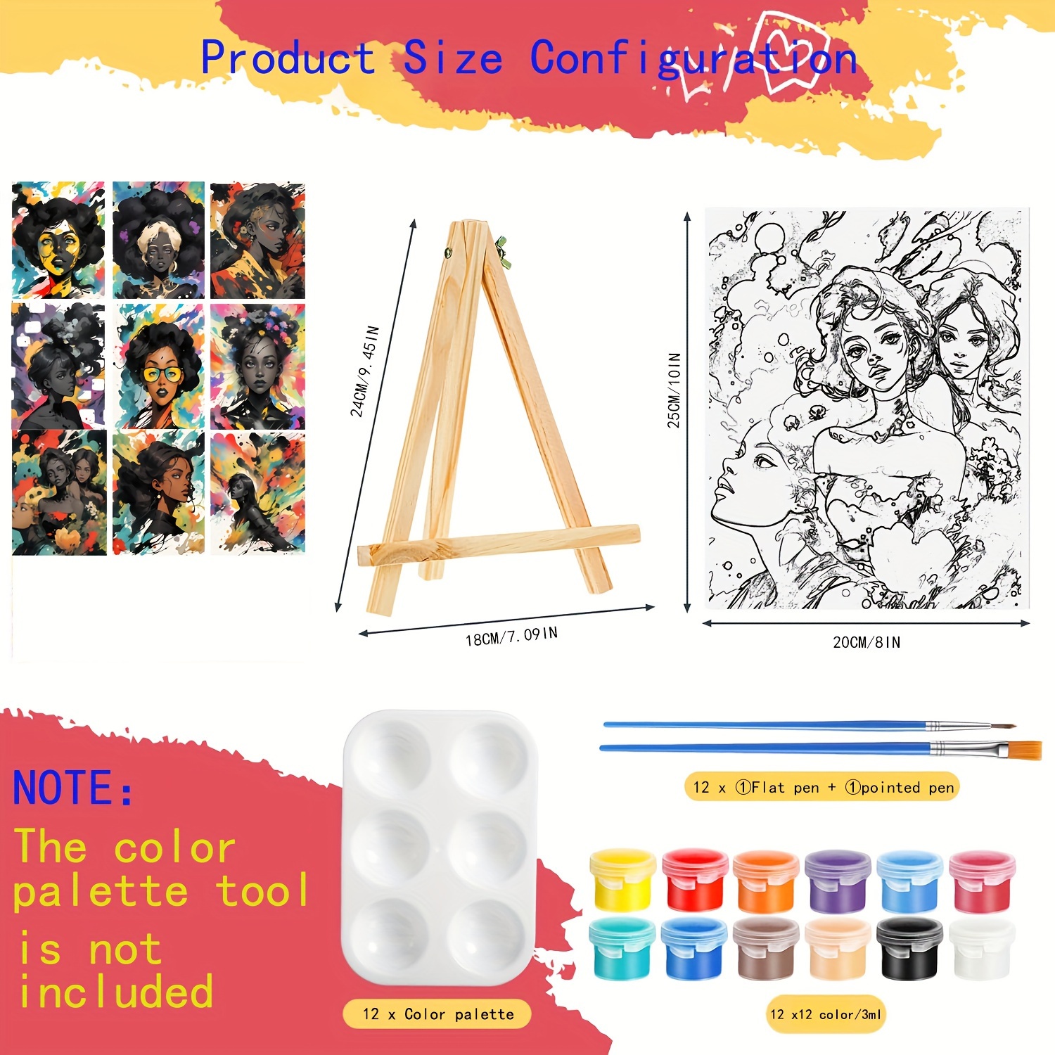 Pre-Drawn Canvas(6 popular Painting Kitz)