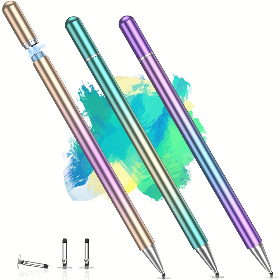 

Stylus Pen For Touch Screen, Disc & Fiber Optic Tip Universal Stylus Pen, Compatible With Iphone/ipad/android/tablet And All Capacitive Touch Screens (gradient Multicolored 3-pack)