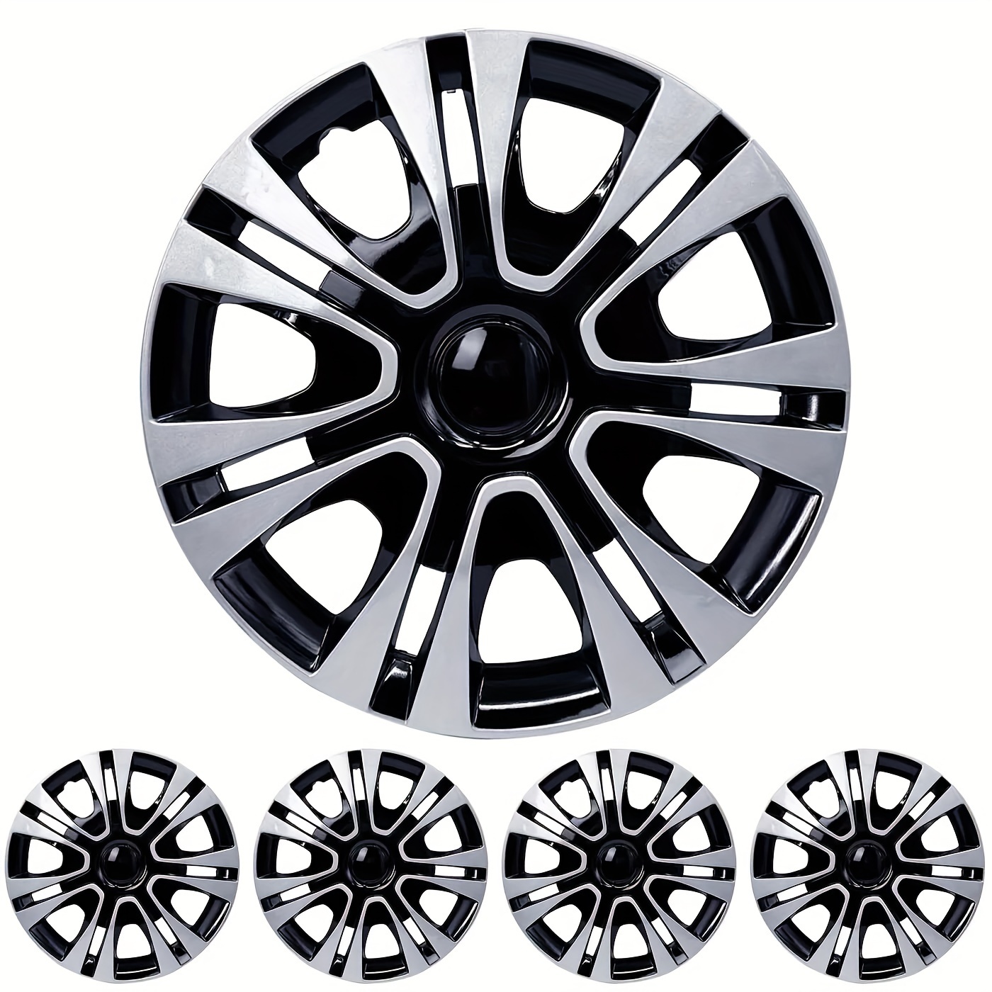 

15" Set Of 4 Hubcaps Wheel Covers Snap On Full Caps Fit R15 Tire & Steel Rim