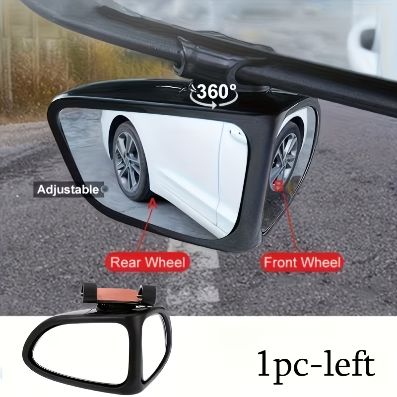 Oval Car Blind Spot Mirror - Left | Side 360° Rotatable Front/Rear Wide-Angle Auxiliary Mirror Ultra-Clear Flat Lens Compatible with Sedans/Suvs/Trucks Essential Vehicle Safety Blind Spot Monitoring Tool