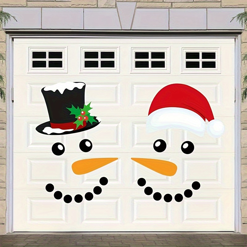 

Christmas & Valentine's Day Snowman Magnetic Decor Set - Reflective For Garage Door, Fridge & Car, Pvc Material, No Power Needed