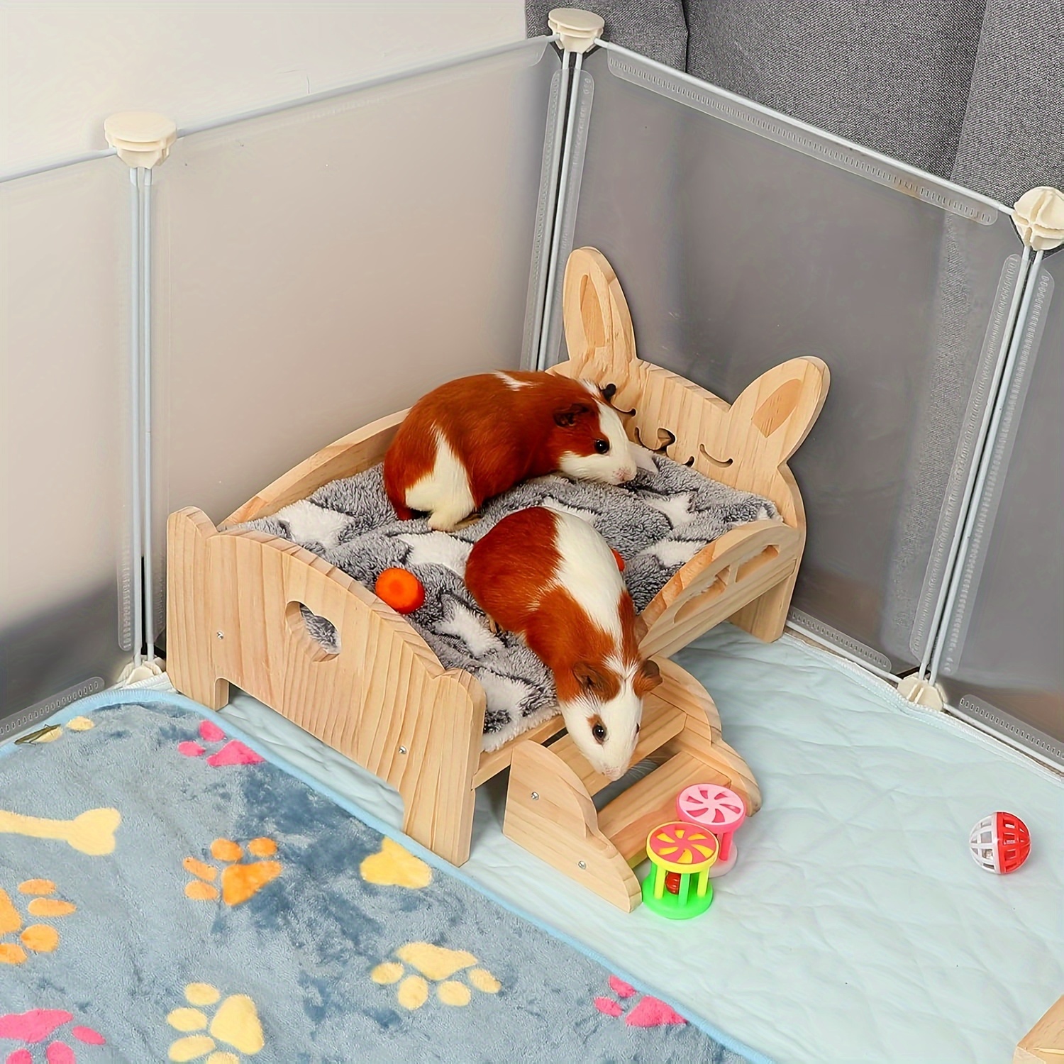 LEFTSTARER Meerschweinchen-Bett – Plüsch-Häuschen Für Kleine Haustiere, 22.9x21.3x15 Cm