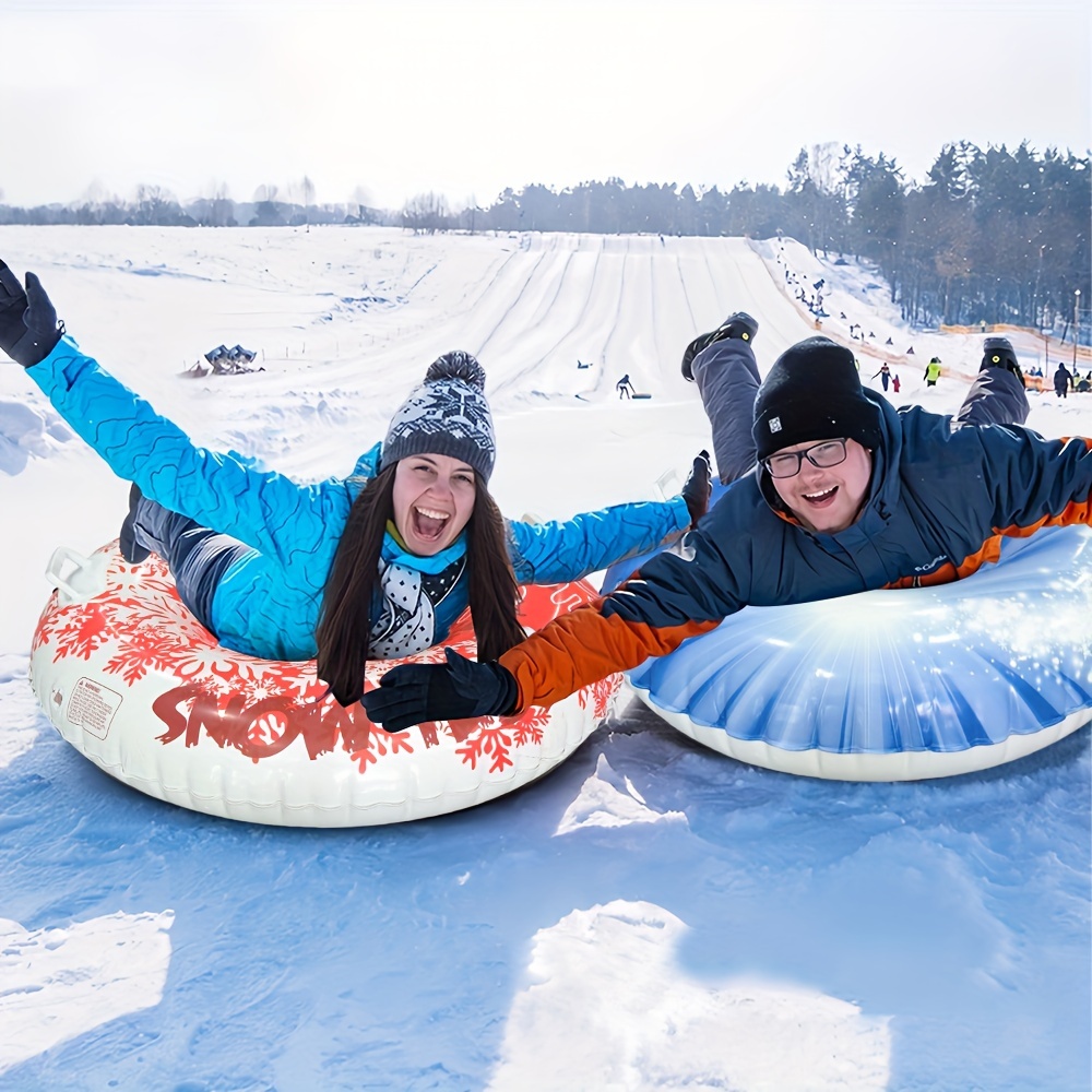 1pc Thickened PVC Inflatable Ski Tube | Anti-Tip Outdoor Adult Ski Mat, Durable and Cold-Resistant