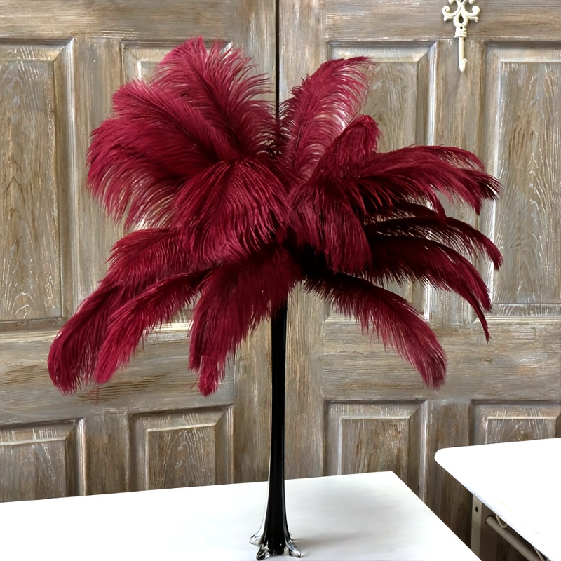 TEMU 5 Extra-large Artificial Ostrich Feathers, Made From High-quality, Dense Synthetic Feathers. Suitable For Home Decoration, Holiday Party