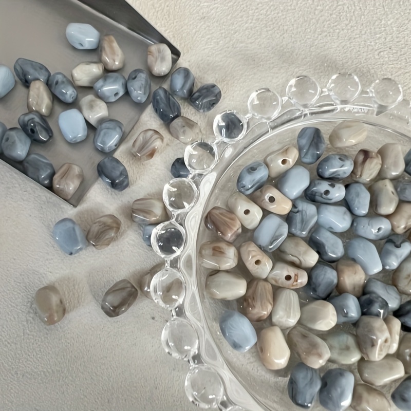Image of 100pcs Irregular Shaped Straight Hole Beads And Bead Assortments New Year Gift Loose Beads Jewelry Making Additions Bead Additions Dual-tone Texture