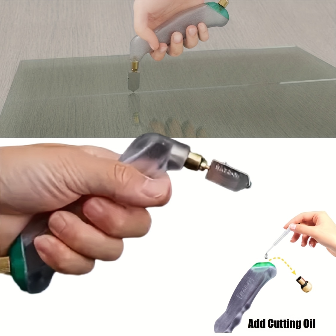 TEMU Cutter Carbide, Professional Stained Glass Cutting Tool, Mirror Cutter, Tile Cutter, Glass Cutter, Oil Feed Carbide Tip For Glass