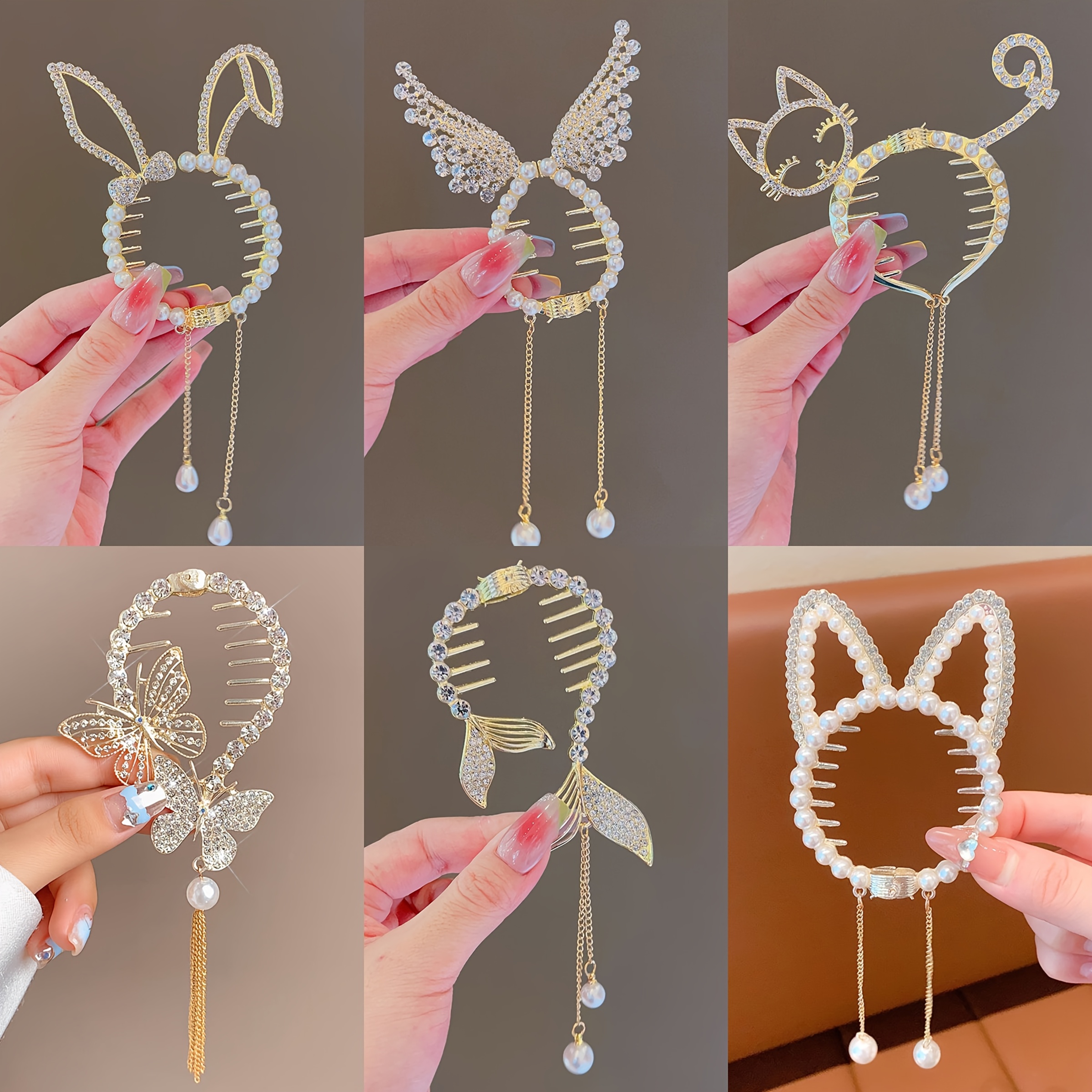 6pcs creative animal design metal hair clip set stylish and cute hair accessories for everyday use parties or gifts elegant hairstyle clips Product details 3