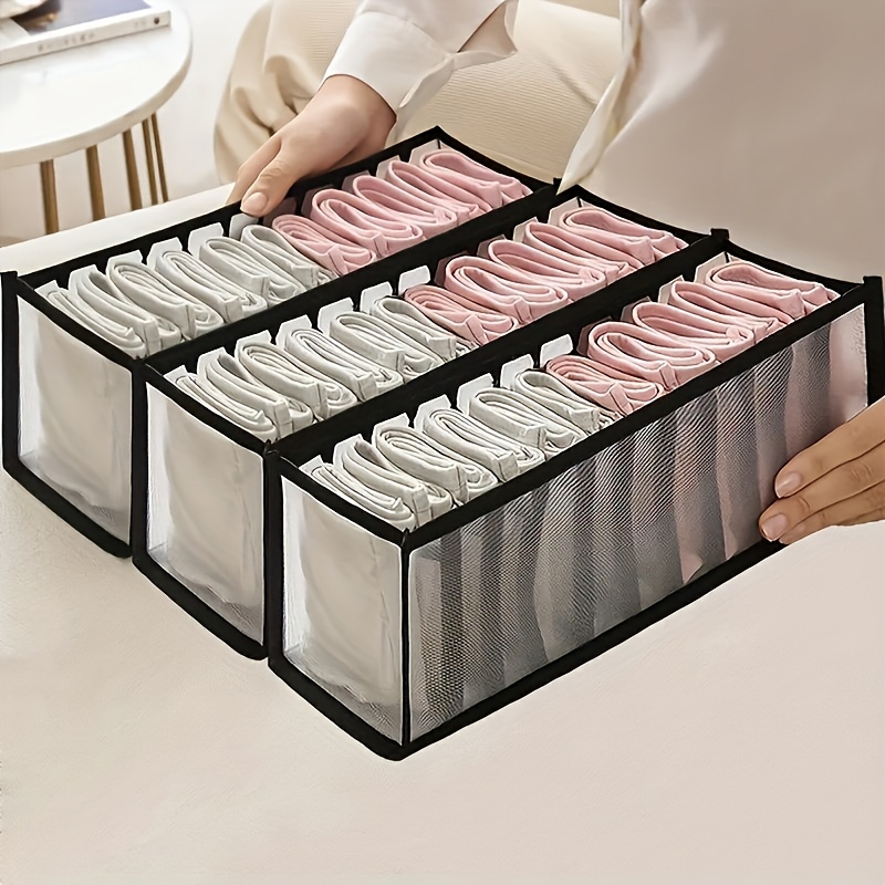 3pcs space saving mesh socks underwear and belt organizer nylon drawer dividers 7 compartments 11 compartments