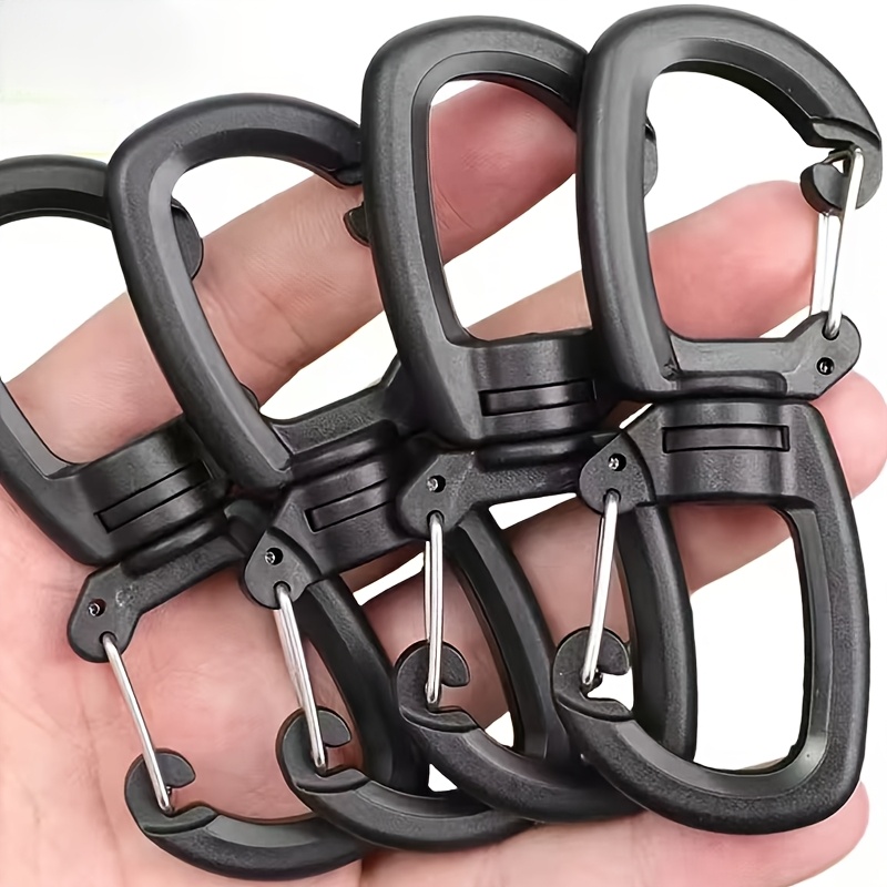 TEMU 4pcs Outdoor Multifunctional Hook Set | 360-degree Rotating Figure-8 Clamping Design | Lightweight And Durable Pom Material, Key Ring Hook |