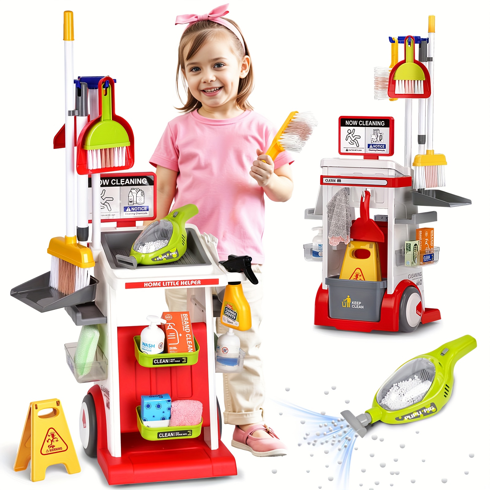Mini-schoonmaakkar voor kinderen