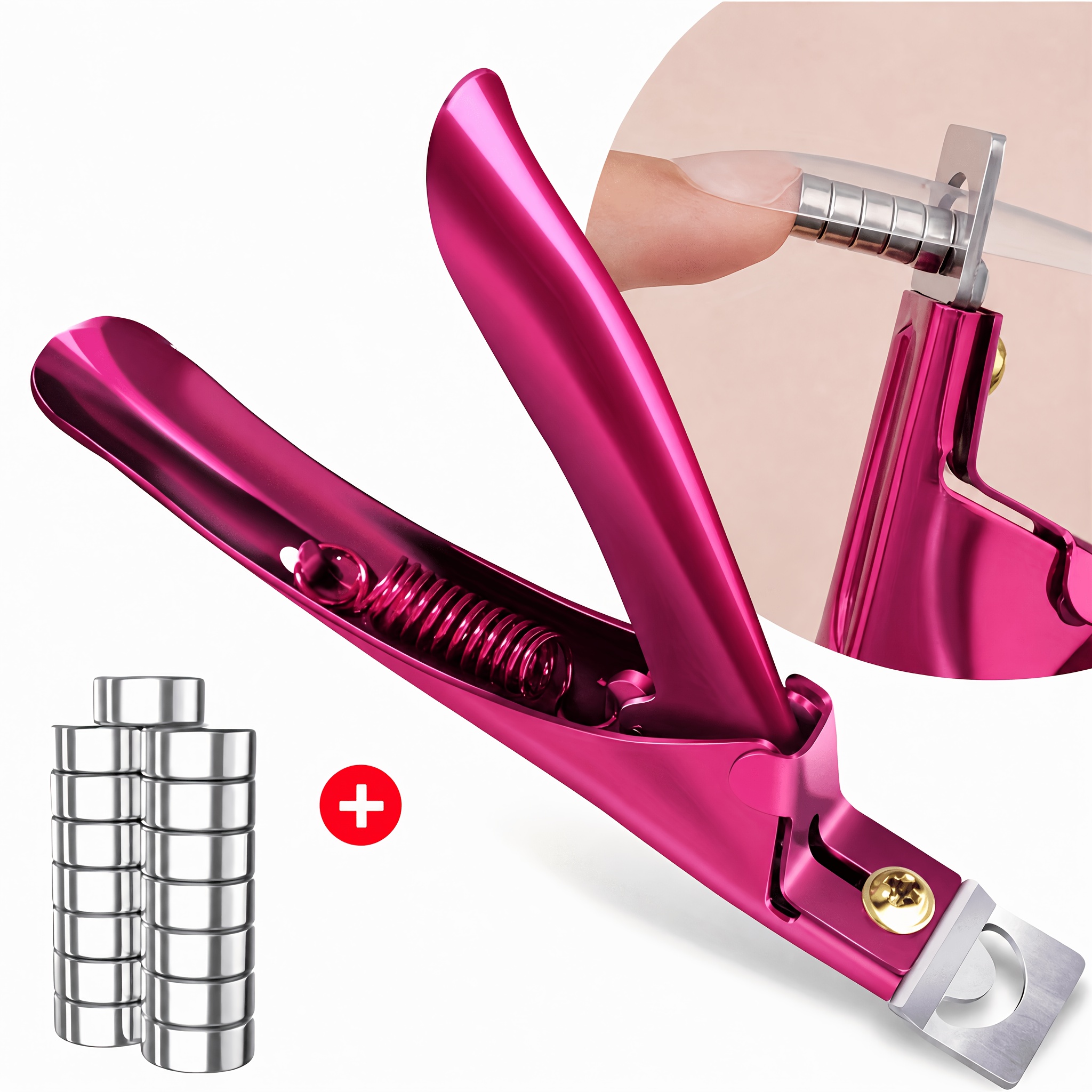TEMU Coupe-ongles réglables pour salons de manucure, coupe-ongles en acier inoxydable, coupe-ongles français de U, coupe-ongles avec aimants pour une