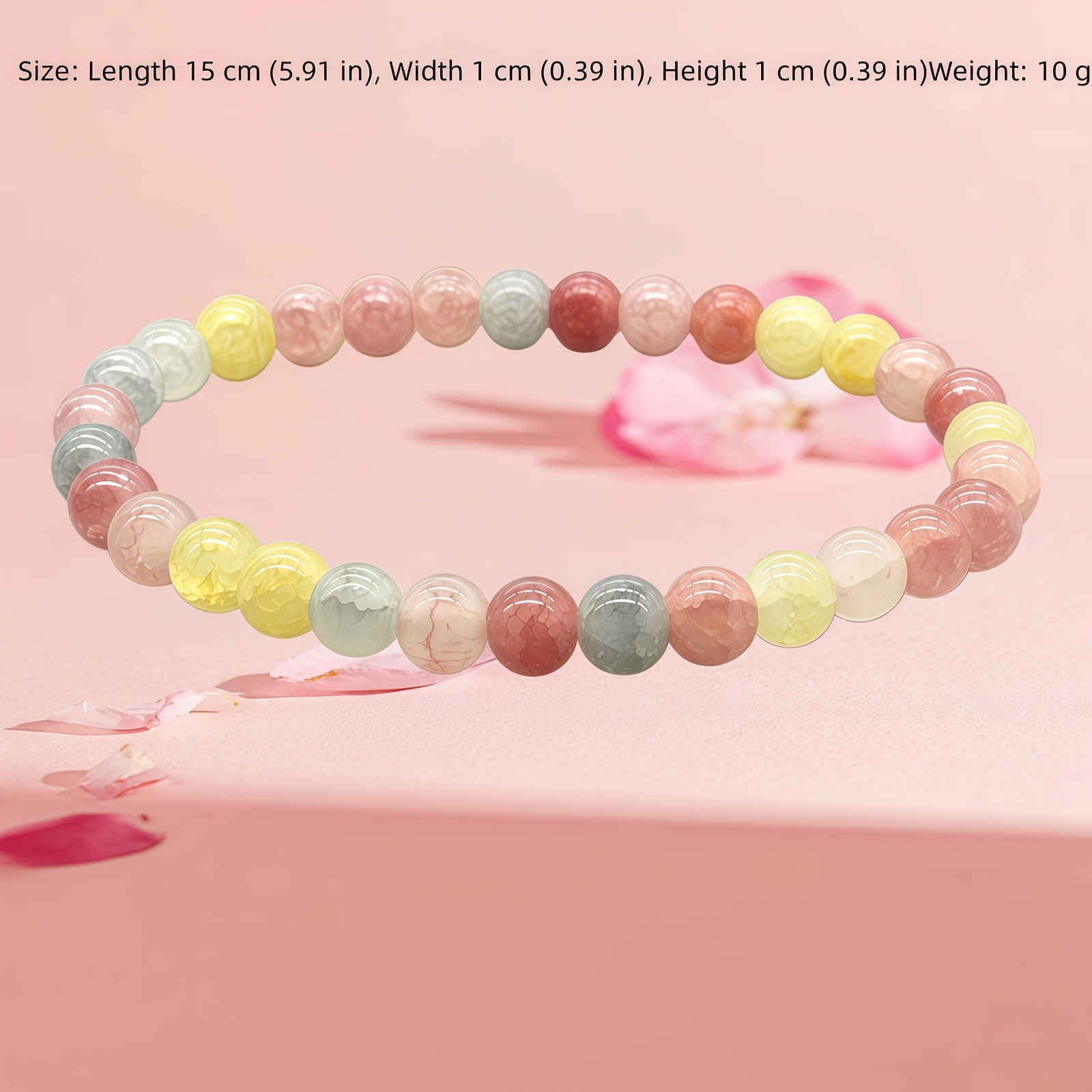 6mm Ice Crack Glass Beaded Bracelet