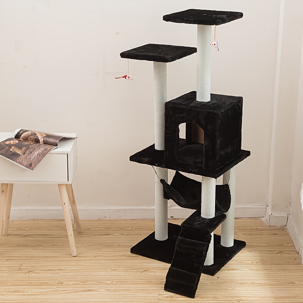Katzenbaum Mit Hängematte & Kratzsäulen – 5 Ebenen, Sisal & Plüsch – Stabiler Metallrahmen, Für Indoor-Katzen