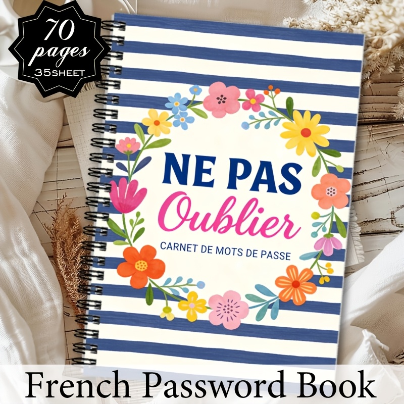 TEMU Carnet de de passe français 1 pièce, Carnet de de passe pour adultes et seniors - Journal de de passe "Ne Pas " au design floral