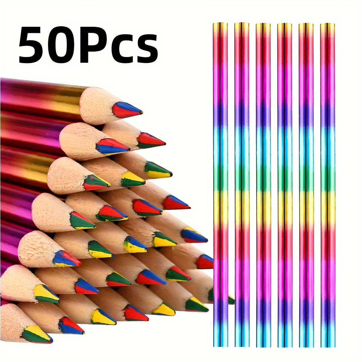 Image of 16pcs/50pcs In 1 Wooden Colored Pencils, Drawing Pencils For School, Home, Drawing, Coloring, Graffiti Art Drawing Supplies Professional Use For Painting And Art