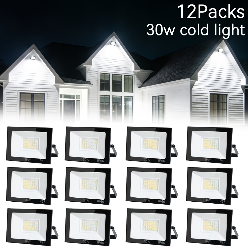 Image of 12pcs 10w 20w 30w Little Model Ultra-thin Floodlight, High Value, Experience, Compact, Beautiful, Outdoor Lighting, 220-240v, Garden, Porch Courtyard Lighting Tools