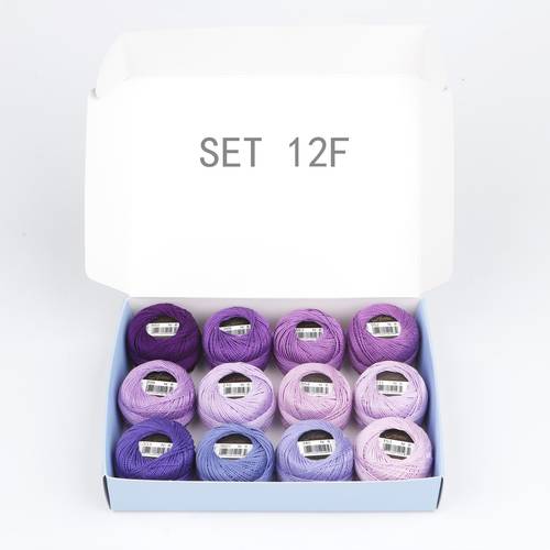 size 8 crochet thread made from double mercerized long staple in 70 colors packaged in a box of 12 balls each roll weighing 5g and measuring 40m