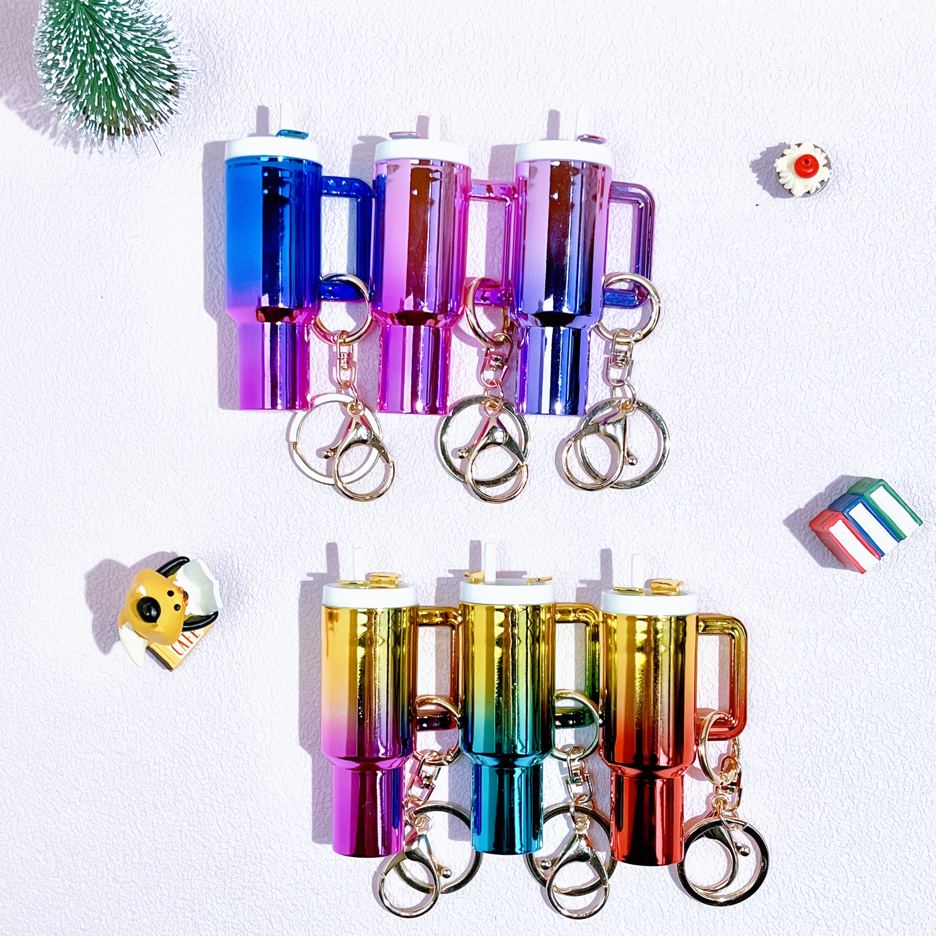 

Electroplated Keychain - Design Keyring, Lipstick Holder & Coin , Ideal Gift , Perfect New Year Present